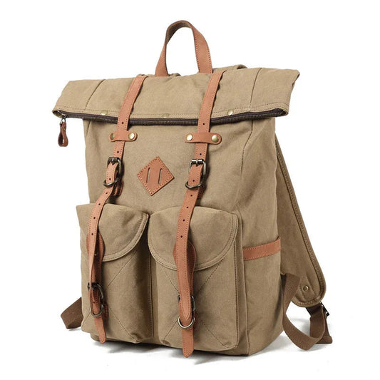Oil Wax Canvas Waterproof Travel Retro Backpack
