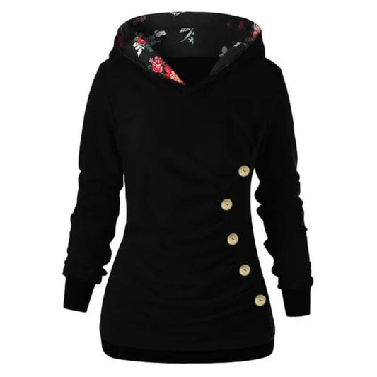 Women's Casual Fashion Solid Color Pullover Hoodie