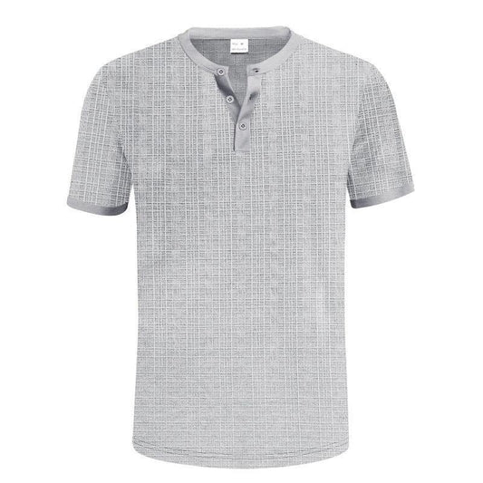 Breathable Men's Casual Buttoned Henley Shirt Top