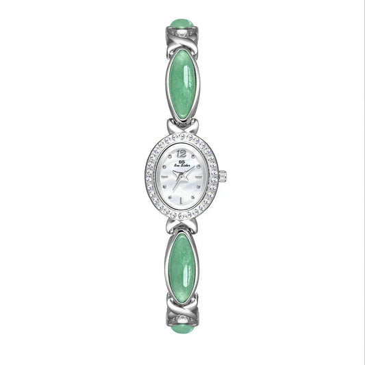 Women's Small Stylish Natural Dongling Stone Hetian Jade Watch