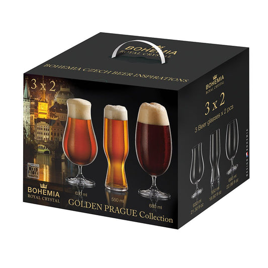 Bohemia Golden Prague Beercraft ölglas – 6 delar (550/630/680 ml)