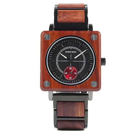 Creative Wooden Square Quartz Watch
