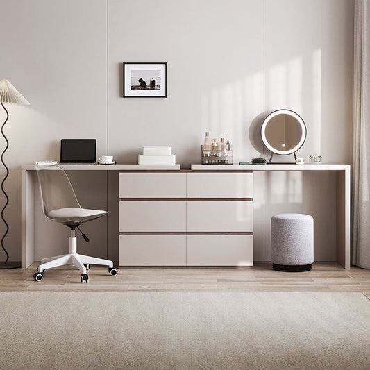 Grey Vanity Table Set with Mirror & Stool-1