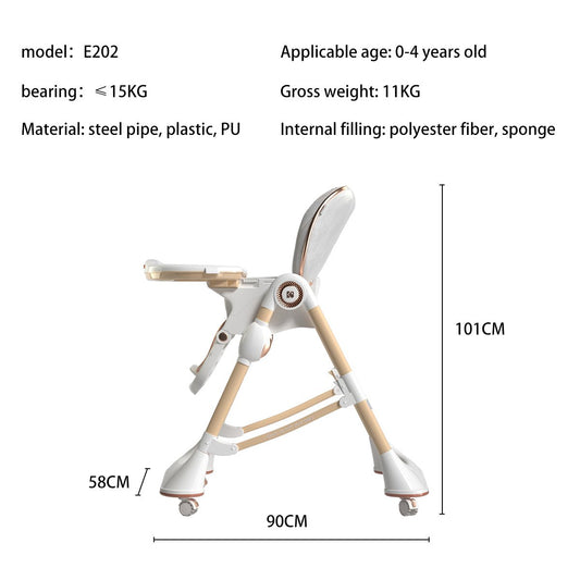 Happy Growth Orange Multifunctional Baby High Chair-1