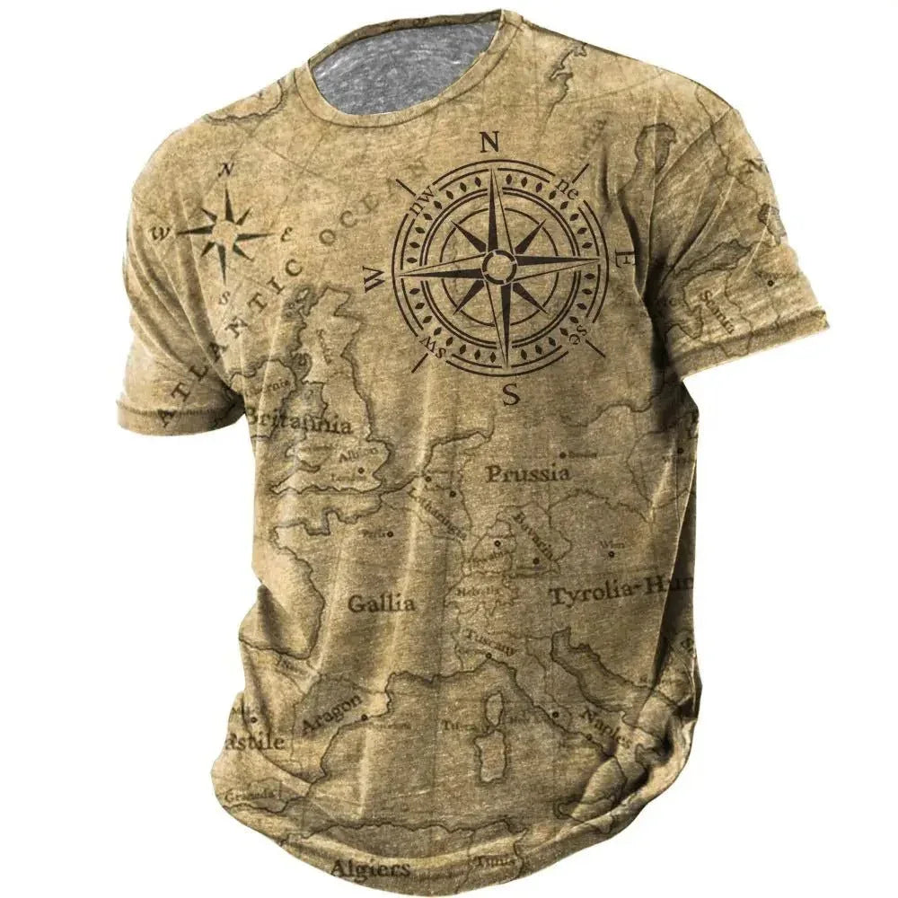 Men's Casual Loose Fit Short Sleeve T-Shirt With Round Neck