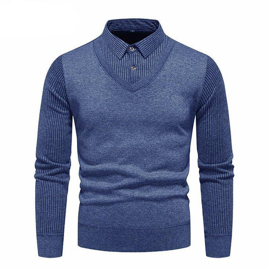 Men's Undershirt Slim Fit Fleece-Lined Two Pieces Sweaters