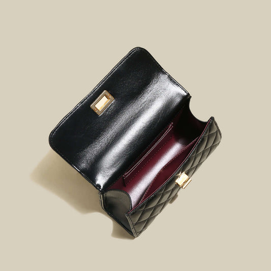 Mini Quilted Chain Strap Bag with Top Handle-1