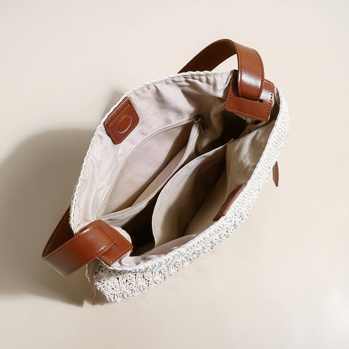 Lightweight Natural Straw Woven Tote Bag-3