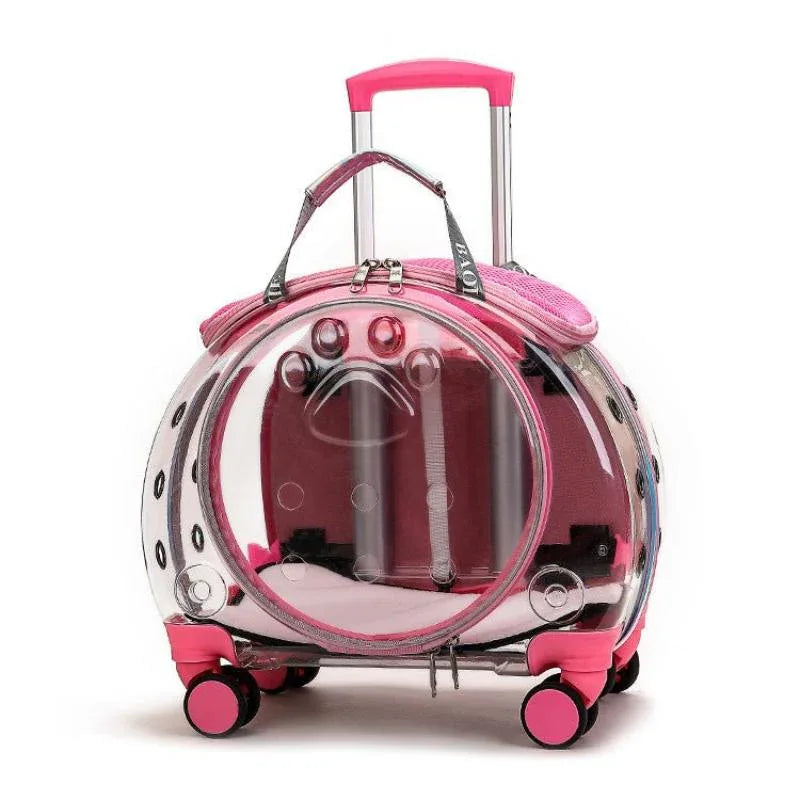 Transparent Pet Trolley Bag Backpack