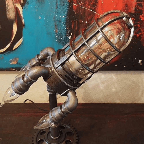 Steampunk-Raketenlampe