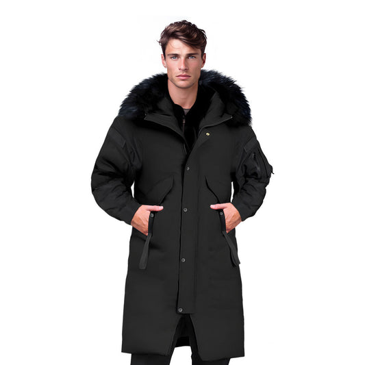 Black 3XL Winter Fur Hooded Thick Overcoat Jacket Stylish Lightweight Quilted Warm Puffer Coat