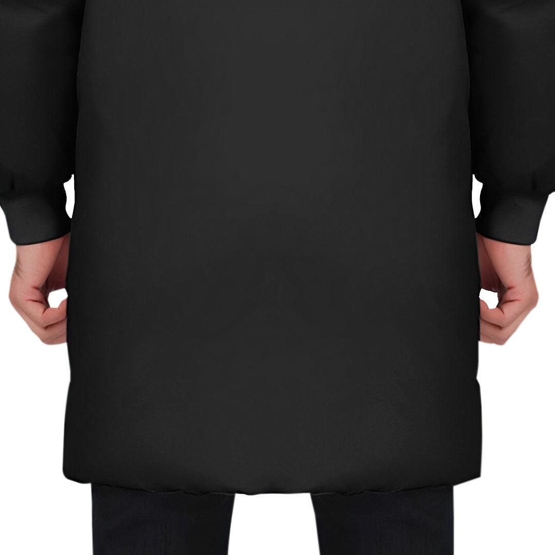 Black 2XL Winter Fur Hooded Thick Overcoat Jacket Stylish Lightweight Quilted Warm Puffer Coat