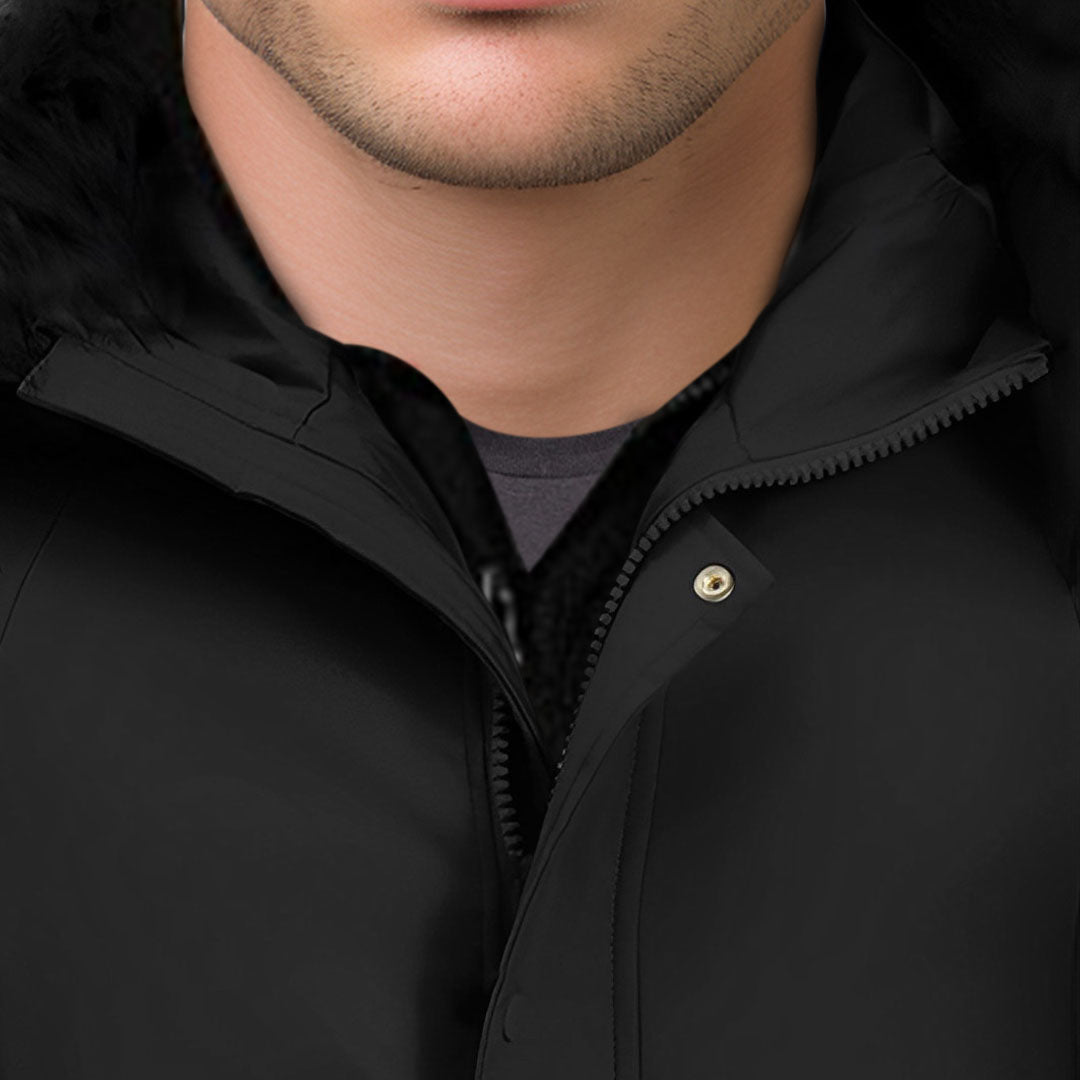 Black XL Winter Fur Hooded Thick Overcoat Jacket Stylish Lightweight Quilted Warm Puffer Coat