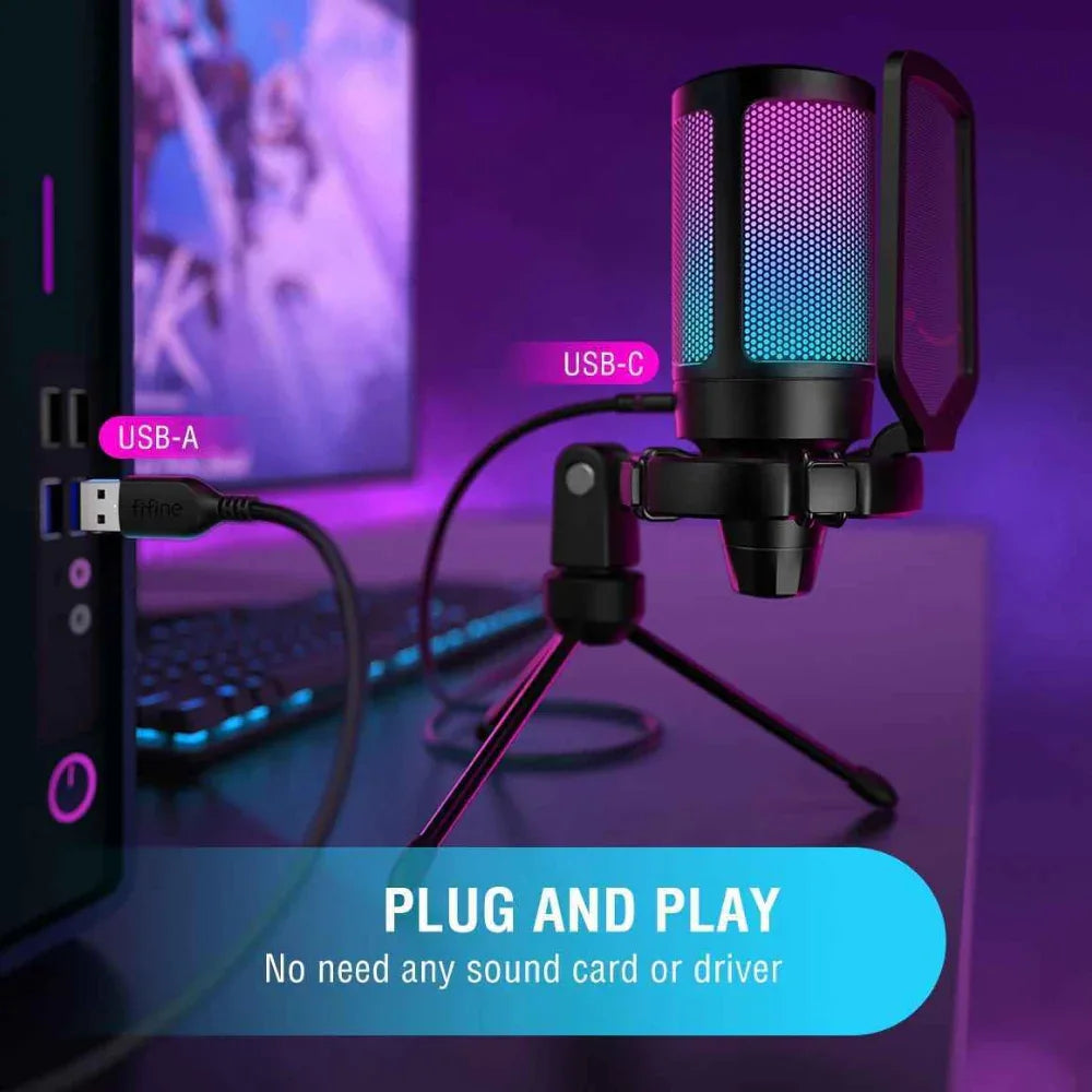 USB Condenser Gaming Microphone For PC PS4 PS5