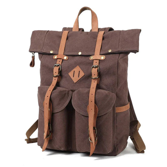 Oil Wax Canvas Waterproof Travel Retro Backpack