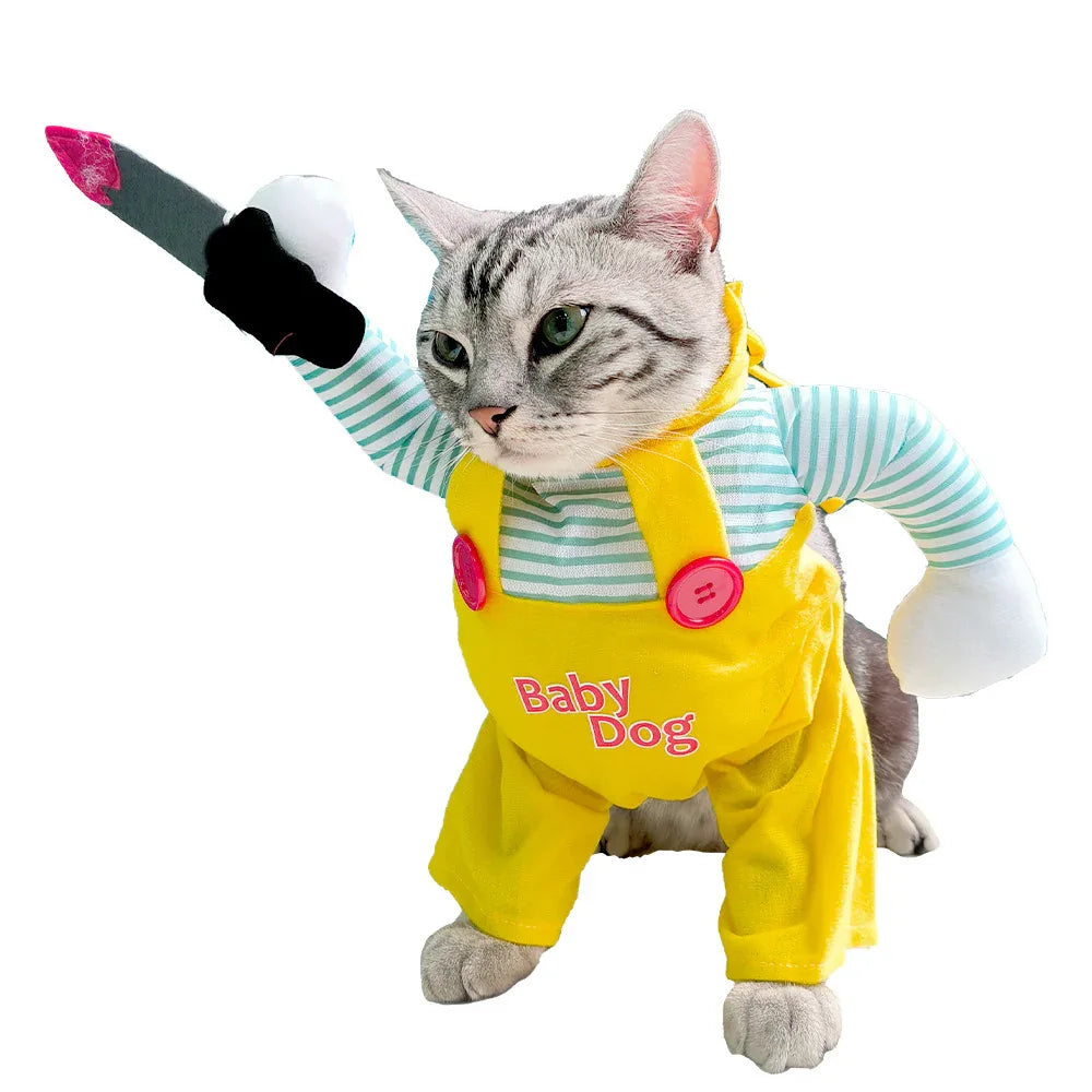 Funny Creative Cat Pet Knife Assasin Costume Clothing