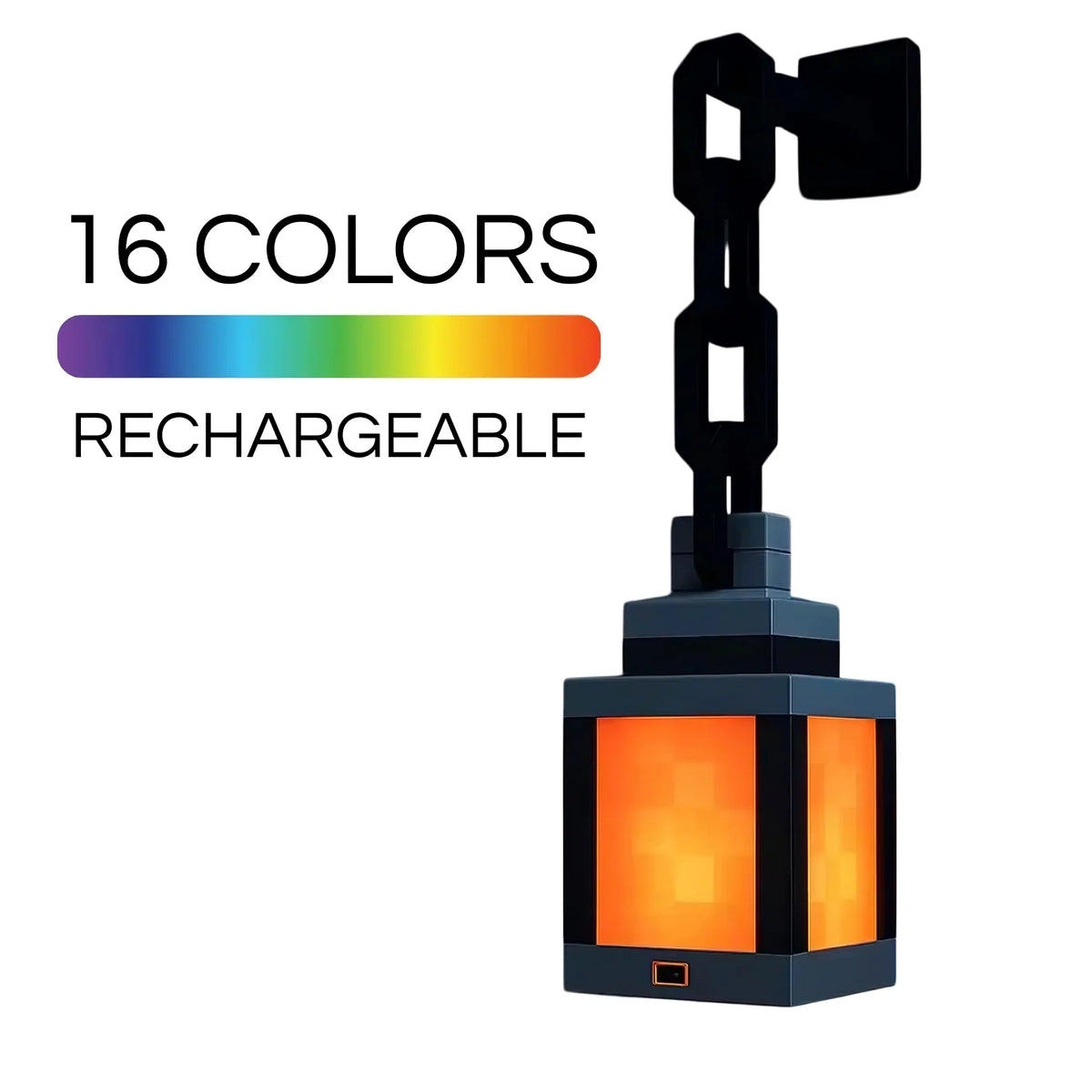 Pixel Style Lantern Light 16 Colors Remote Control USB Creative For Bedroom Decorative Atmosphere Light Night Light