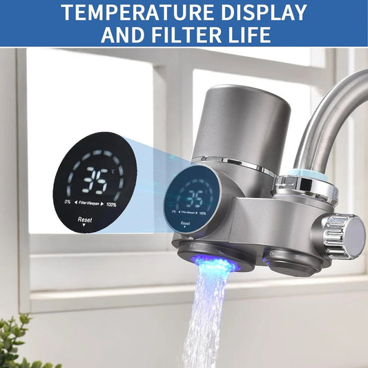 Faucet Water Filter for Sink-LED Display Water Purifier for Faucet, Faucet Mount Tap Water Filtration System for Kitchen