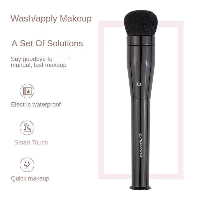 Electric Automatic 360 Degree Rotating Makeup Brush 3 in 1 Foundation Concealer Blush Brushes with Case