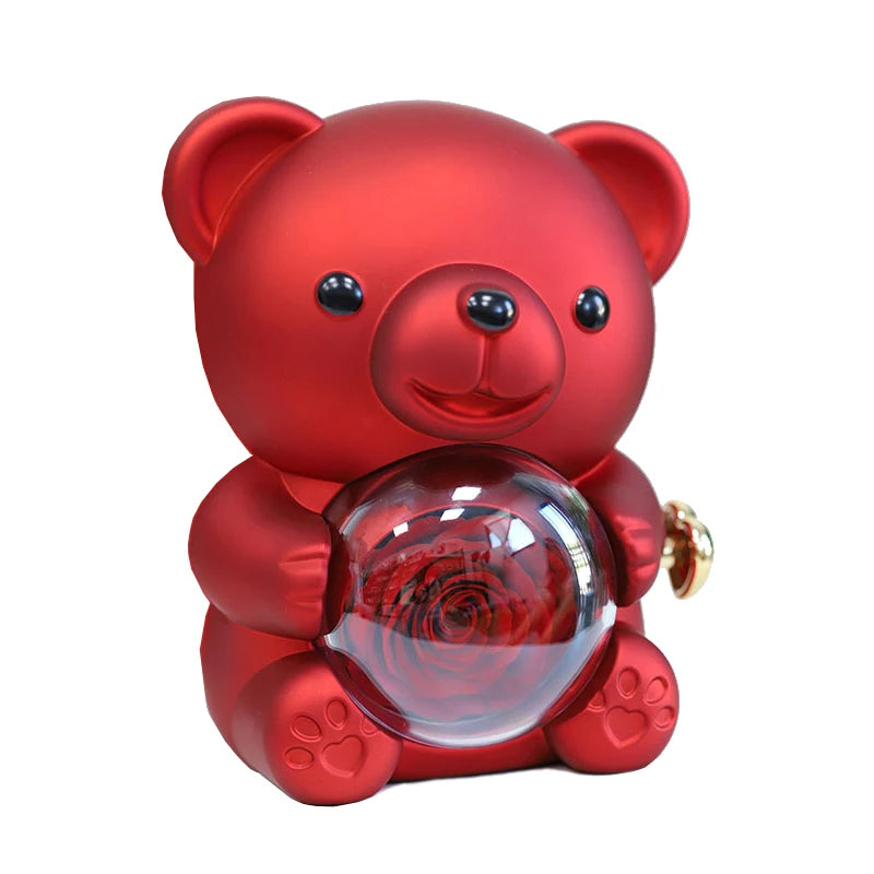 Ewige Rose Teddybär mit Halskette