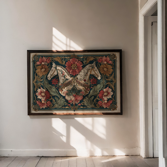 Dubbel Elegans - Twin Horse Art Poster