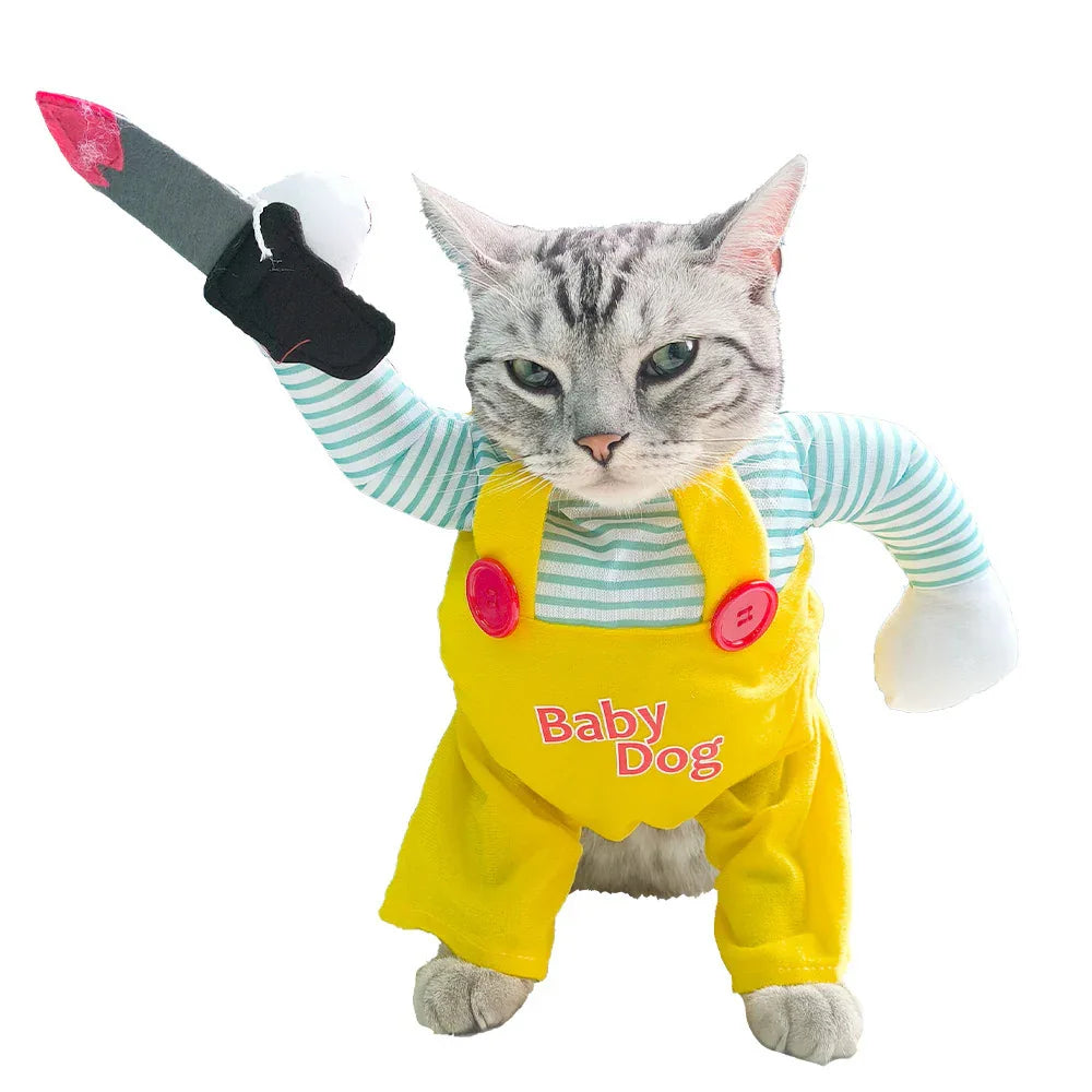 Funny Creative Cat Pet Knife Assasin Costume Clothing