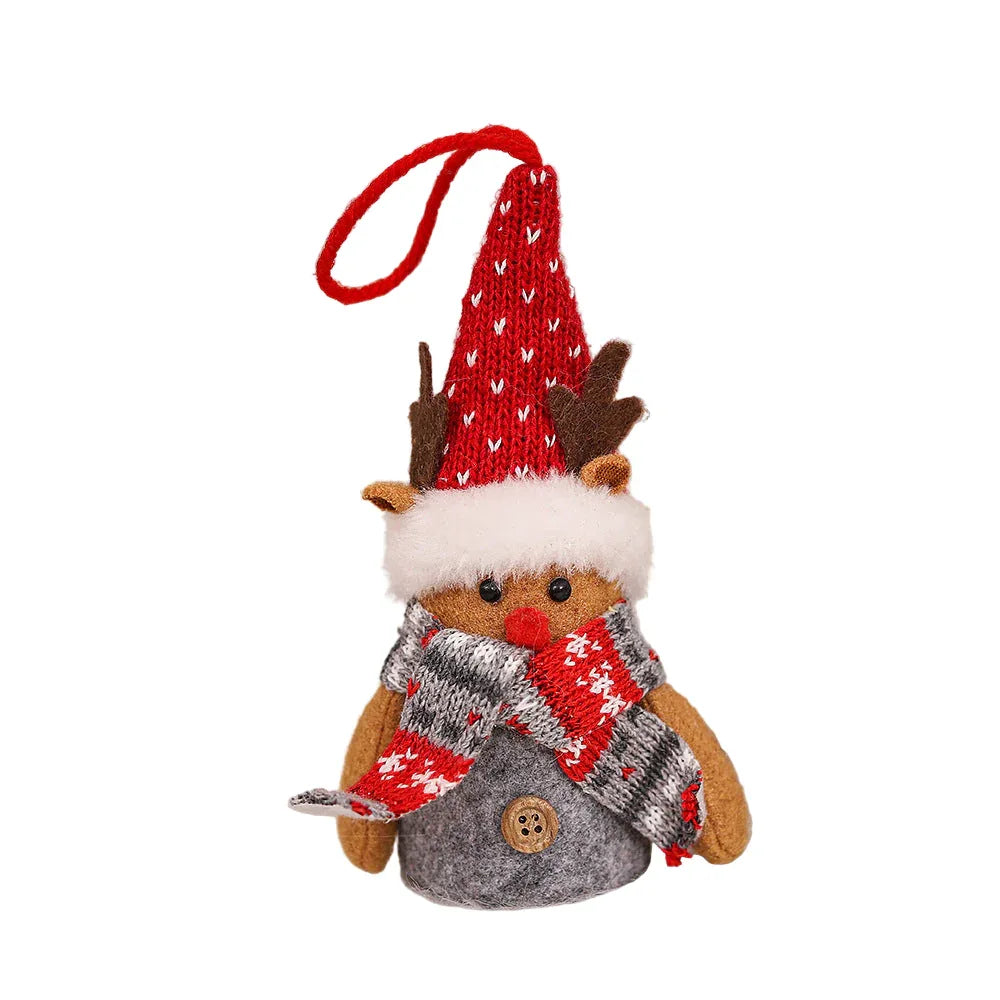 Decorative Creative Cartoon Old Snowman  Sants Reindeer Glowing Christmas Dolls