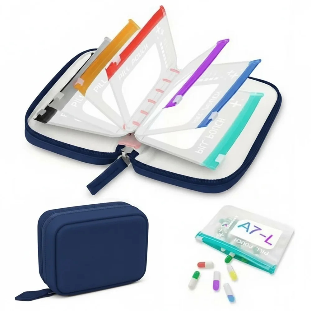 Portable Silicone Pill Pouch Organizer