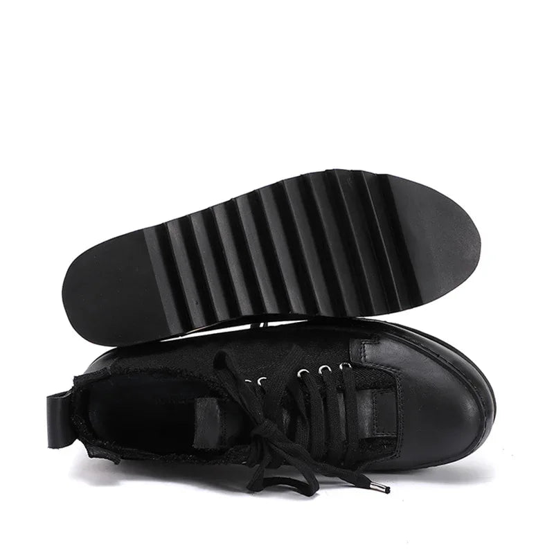 Niche Design Leather Canvas Breathable Handmade Shoes