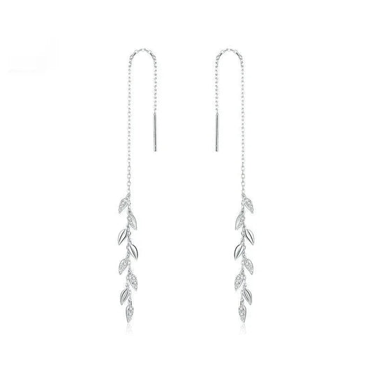 Shiny Sterling Silver S925 Earrings Fashion Women