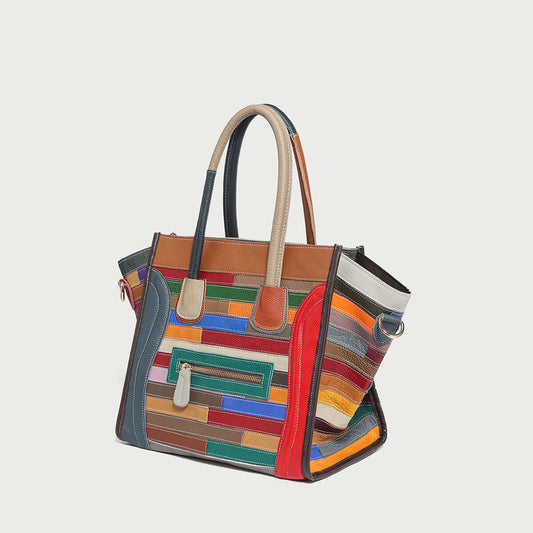 Abstract Linear Top Handle Bag-2