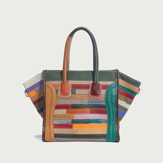 Abstract Linear Top Handle Bag-3