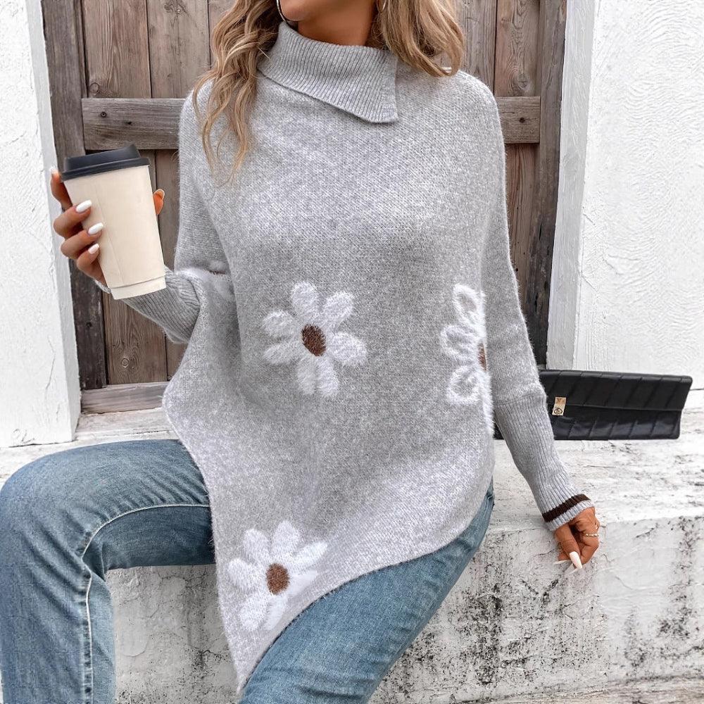 Pullover Flower Jacquard Women's Sweater