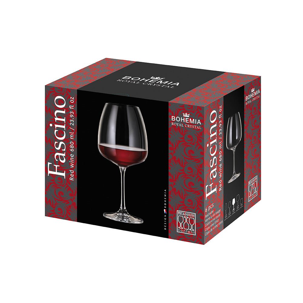 Bohemia Fascino rödvinsglas ca 680 ml – 6-pack