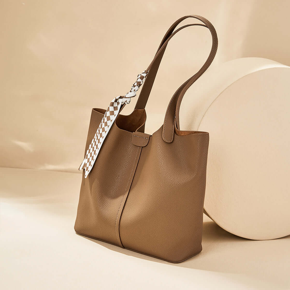 Brown Mahogany Large Tote Bag-1