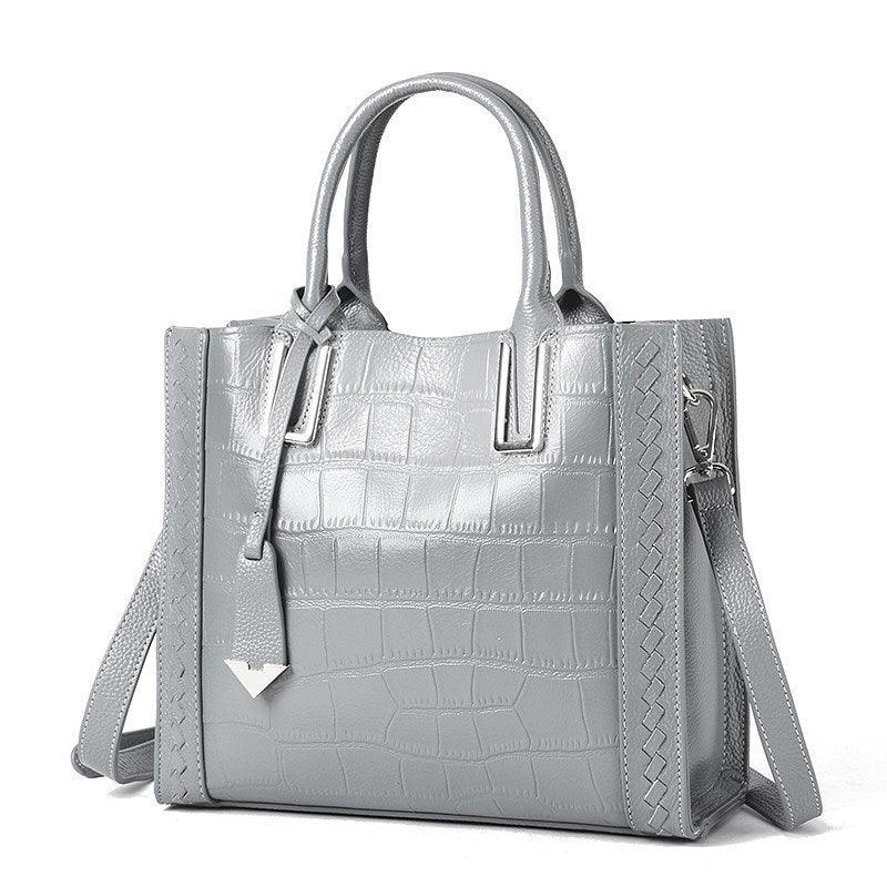 Crocodile Pattern Leather Handbag For Women