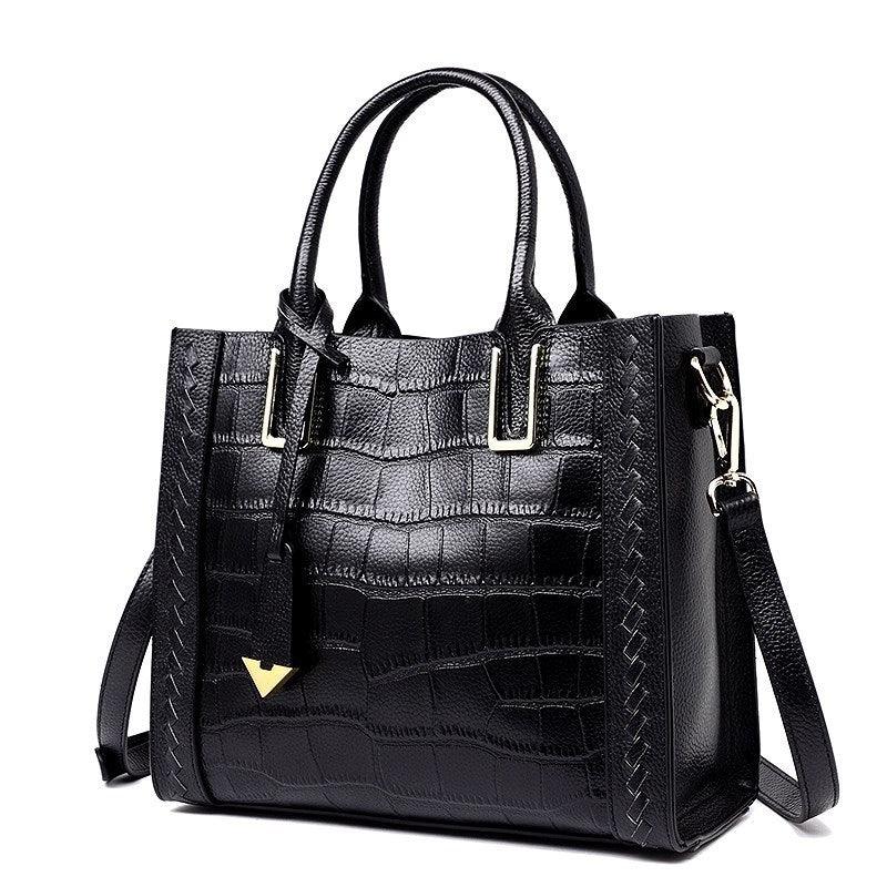 Crocodile Pattern Leather Handbag For Women