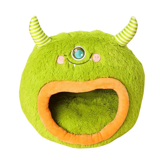Fully Enclosed Safe And Cozy Cartoon Monster Pet Bed House For Dogs And Cats