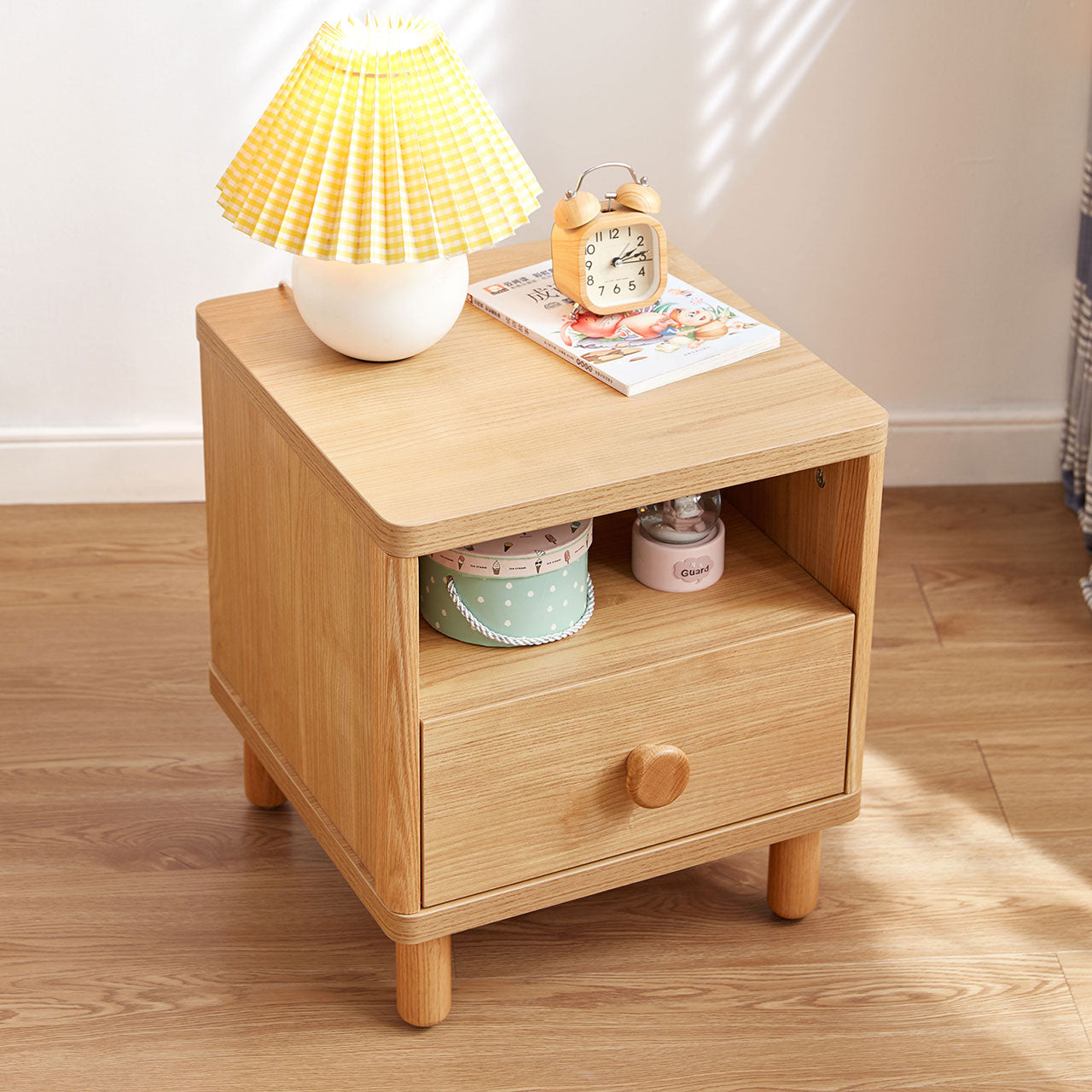 Dear Bear Kids Oak Bedside Table-4