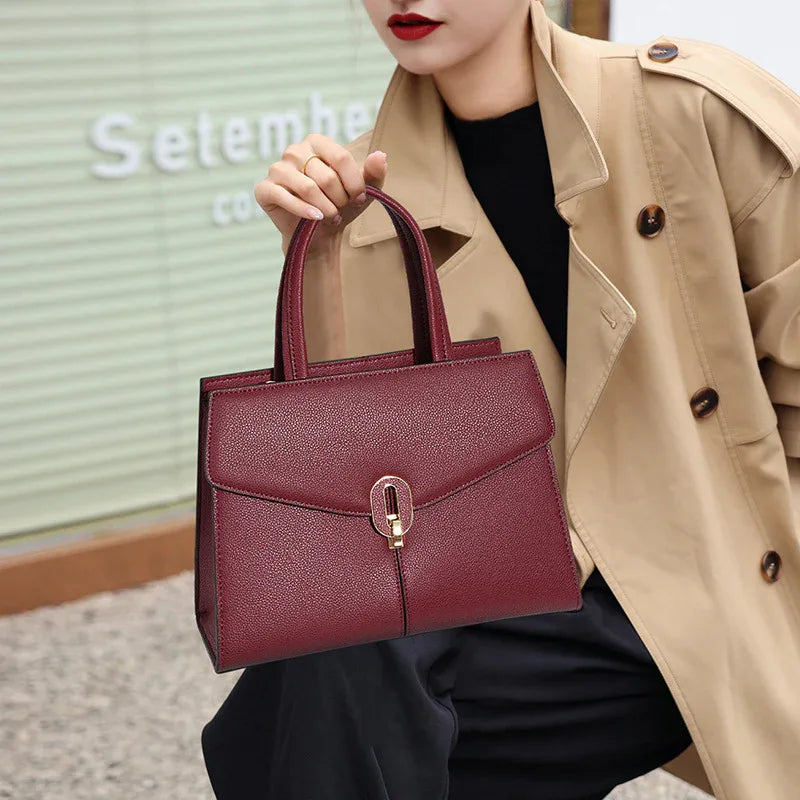 Leather Commuting High-Grade Handbag For Women