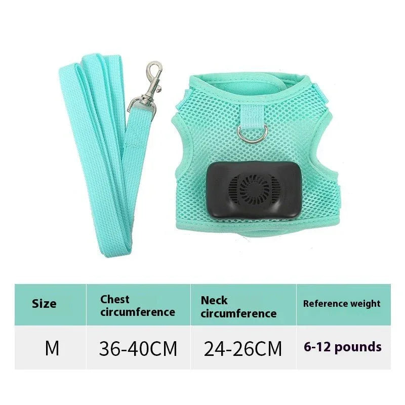 Electric Cooling Air Conditioner Pet Dog Harness With 120cm Rope Leash Pet Supplies