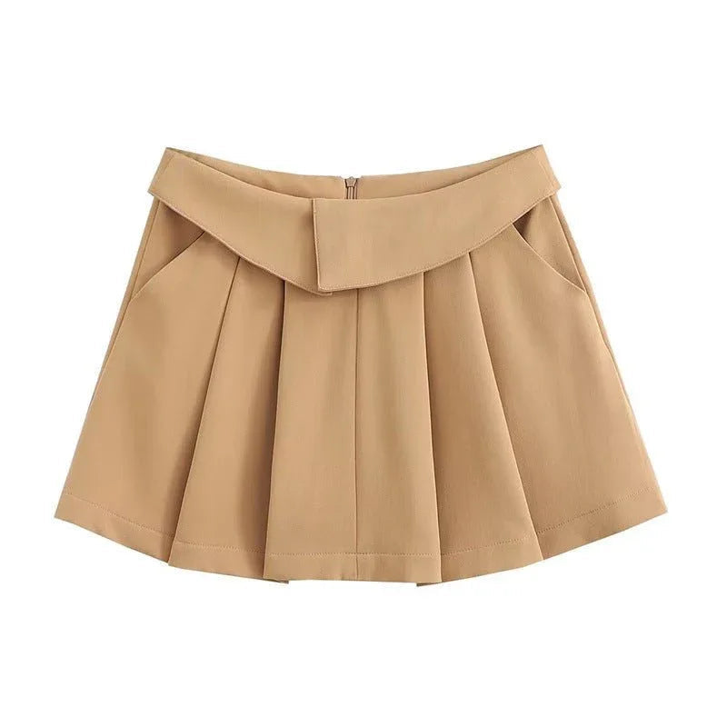 European And American College Style High Waist Pleated Skirt