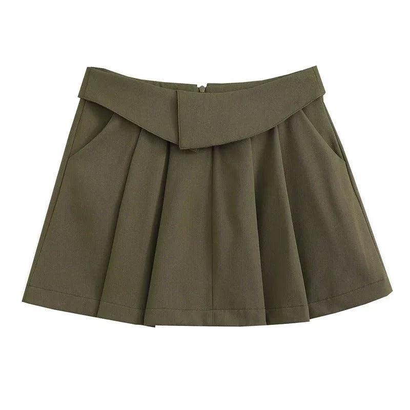 European And American College Style High Waist Pleated Skirt