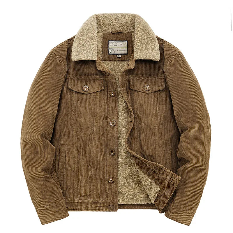 Men's Short Jacket, Fleece-Lined, Insulated Cotton-Padded Coat