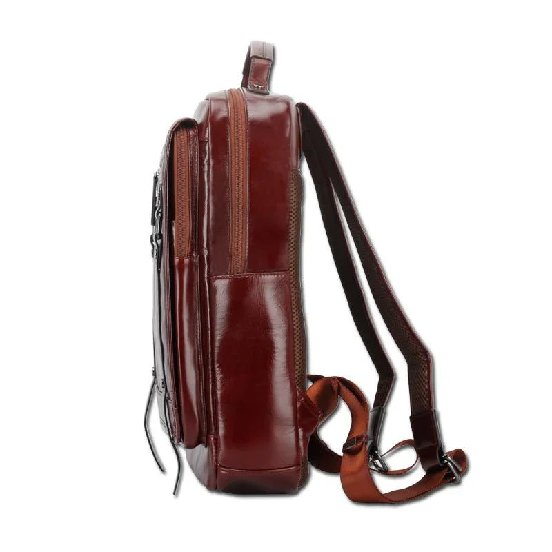 Fashionable Large-Capacity Men's Leather Backpack