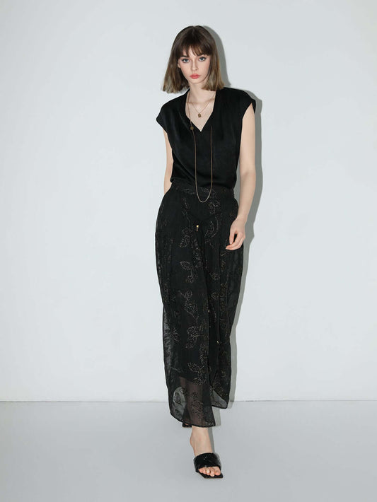 Intricately Embellished Glitter Embroidered Skirt-1