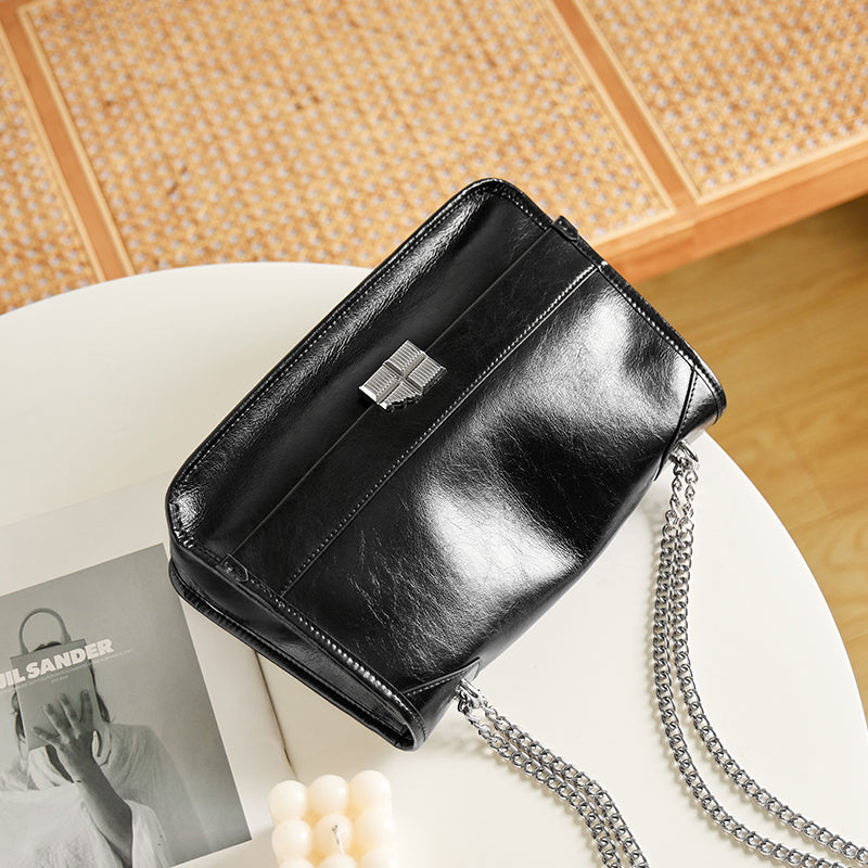 Large-Capacity Calf Leather Work Commute Bag-4