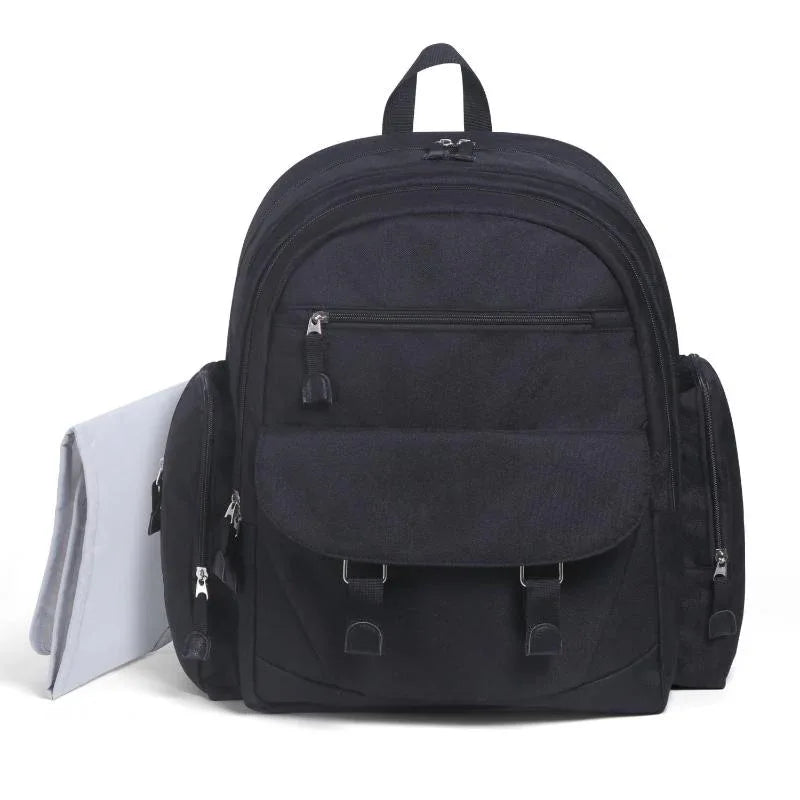 Large Capacity Waterproof Double Buckle Diaper Bag With Changing Pad