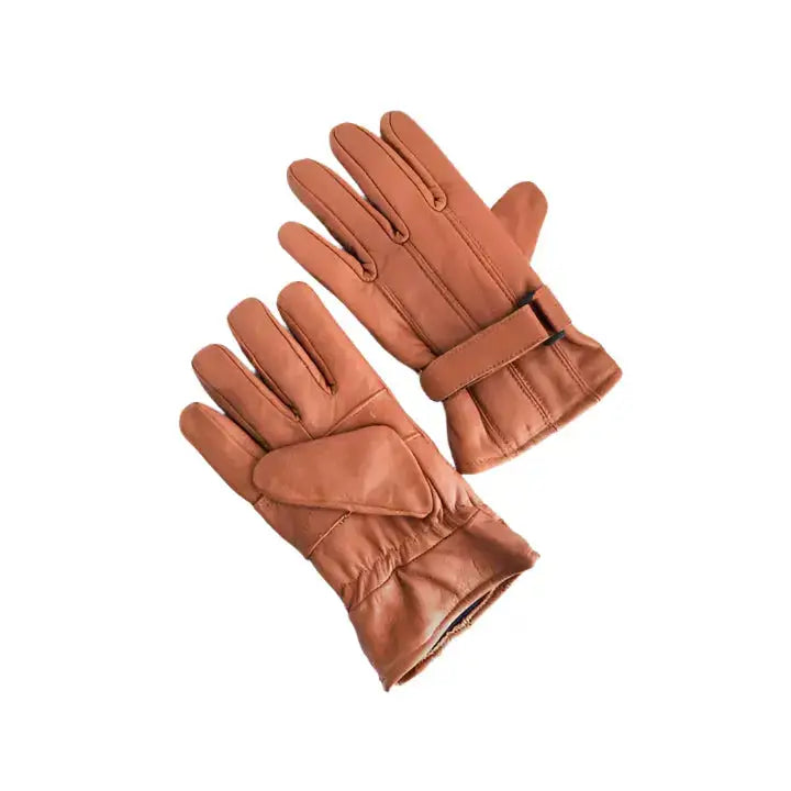 Light Brown Sheepskin Winter Gloves