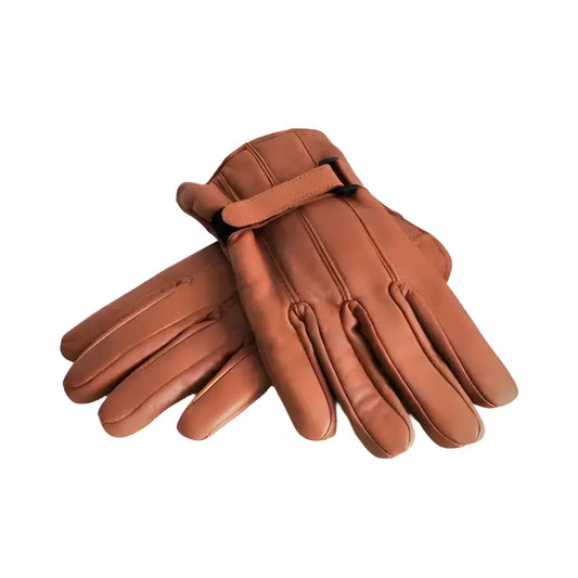 Light Brown Sheepskin Winter Gloves